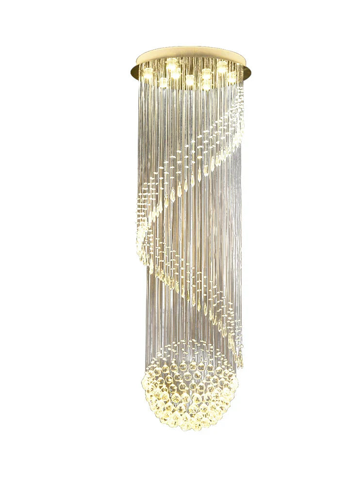 Crystal Chain Pendant Light Chandelier for Living Room and Staircase