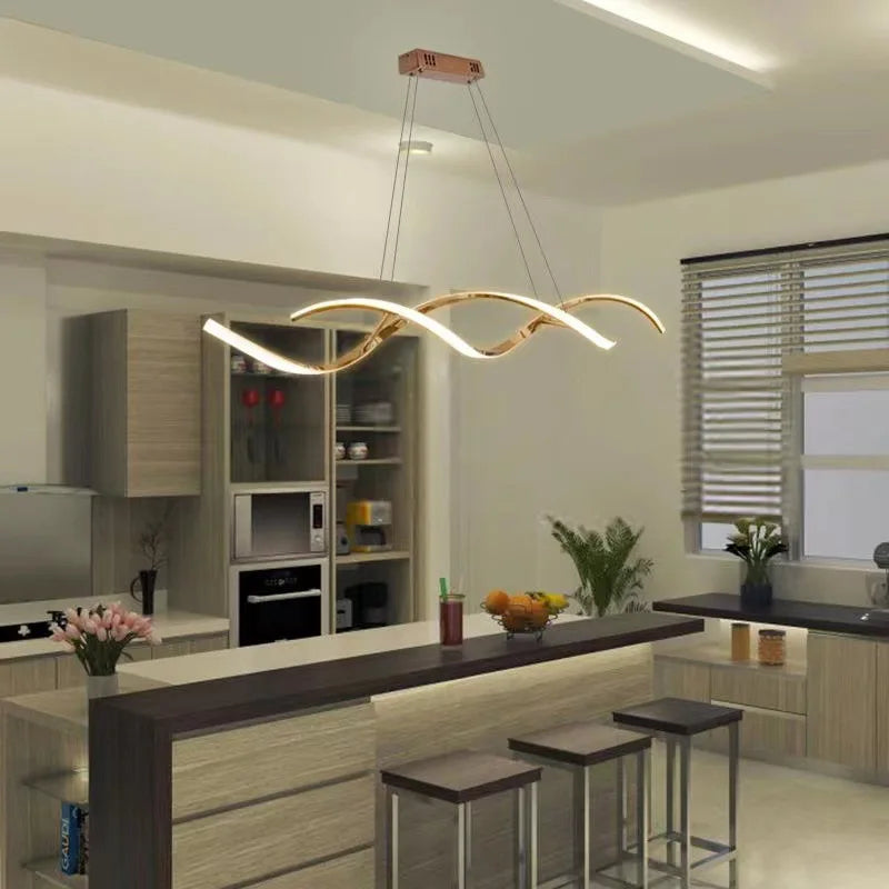 Nordic Minimalist LED Chandelier: Modern Aluminum Copper Pendant Lamp for Home Decor