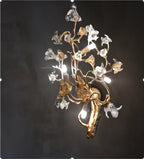 LED Crystal Pendant Chandelier with Handmade Kapok Flower Glass Branches