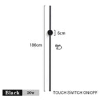 Modern LED Wall Lamp with Touch Switch, 350° Rotation for Bedroom and Living Room