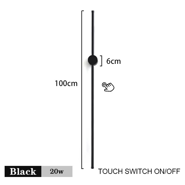 Modern LED Wall Lamp with Touch Switch, 350° Rotation for Bedroom and Living Room