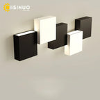 Geometric LED Wall Sconce Black White Light for Living Room Bedroom Hallway