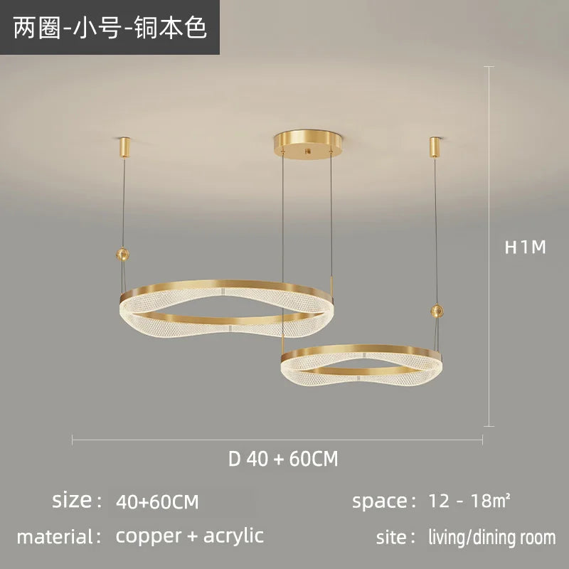 LED Ring Pendant Chandelier for Living Room Bedroom and Dining Room