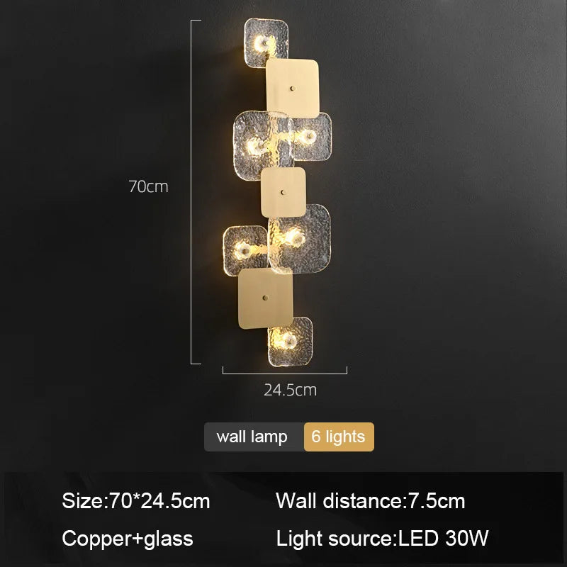 Copper Square Wall Lamp for Elegant Living Room and Bedroom Lighting