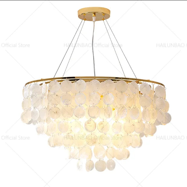 Nordic Shell Chandelier: Modern, Creative, & Luxurious Lighting for Living, Dining & Bedroom