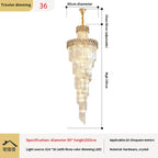 Crystal Chandelier Spiral Staircase Luxury Lighting
