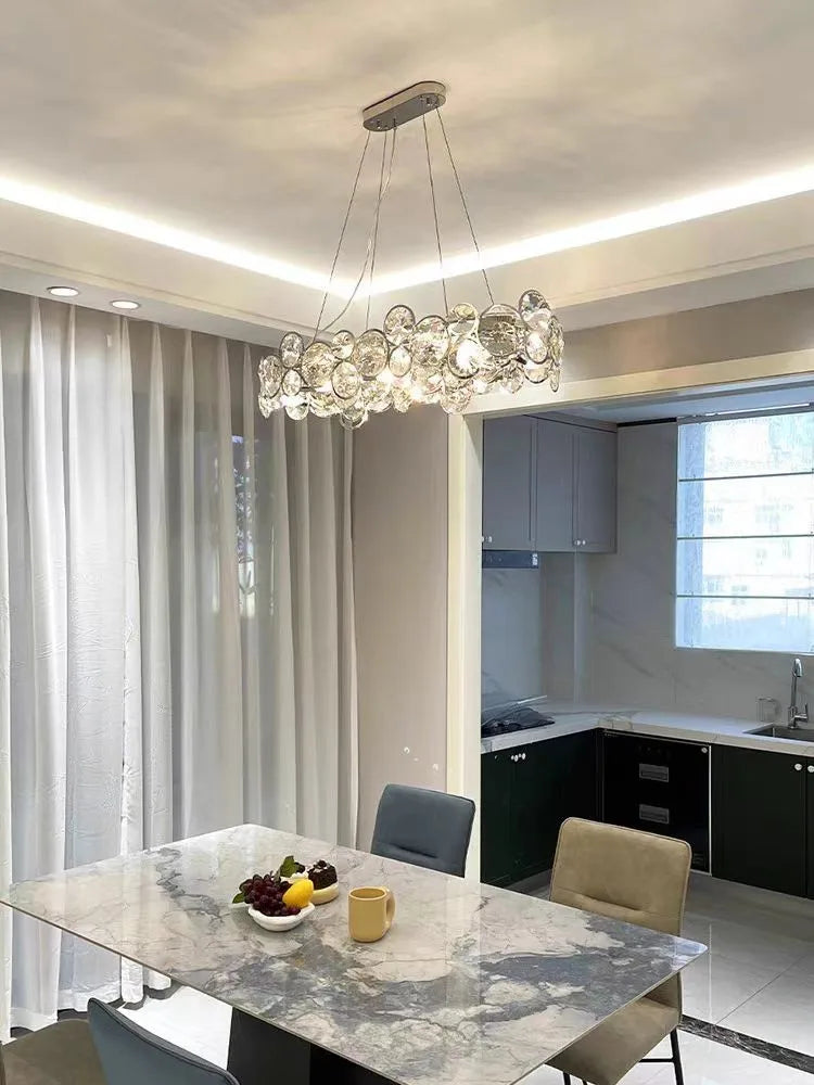 Luxury Crystal Chandelier LED Pendant Light for Modern Living Room