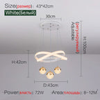 Modern Art Three-Head Chandelier for Dining Room and Bedroom