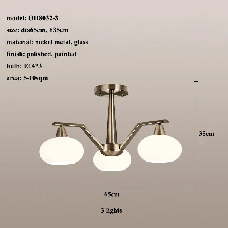 Modern Nickel LED Chandelier Light for Living, Dining, Bedroom - Luminaire