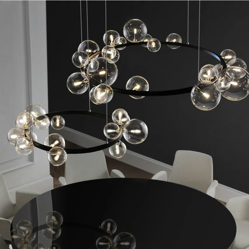 Glass Ball G9 LED Chandelier: Modern Minimalist Nordic Design