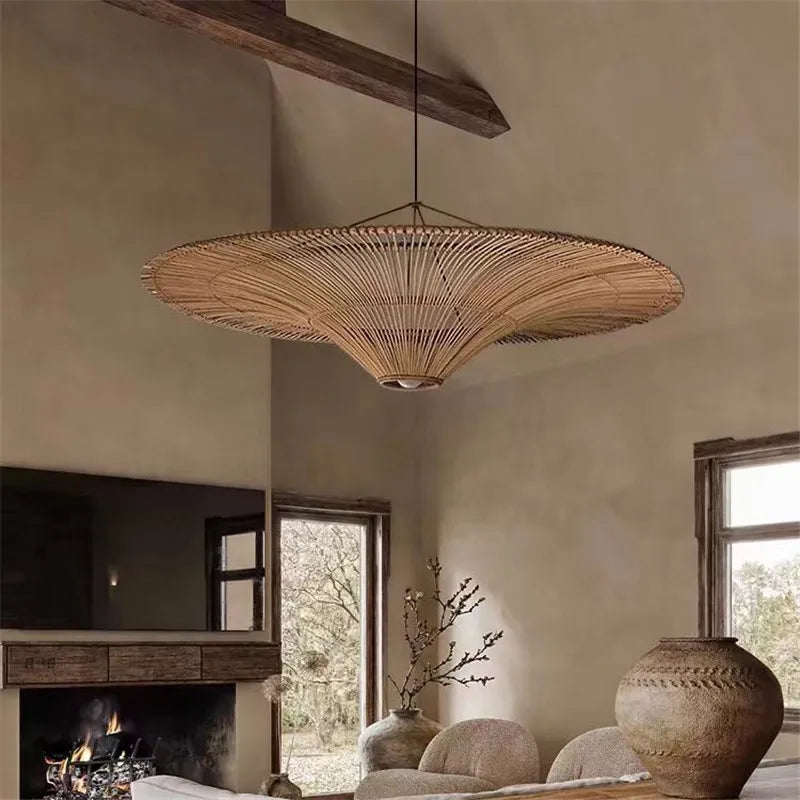 Handmade Rattan Pendant Light for Dining Room, Living Room, Bedroom, Hotel