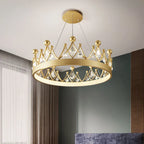 Crown Crystal Chandelier Pendant Light for Bedroom and Living Room Decor