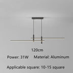 Modern Minimalist Gold Black Dining Table Chandelier for Kitchen & Dining Room