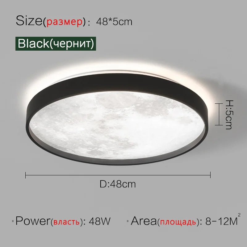 Ultra-Thin Round LED Ceiling Lamp for Bedroom, Modern Nordic Design