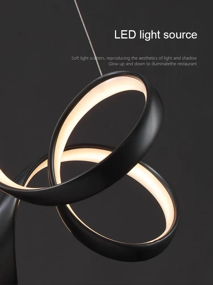 Creative Twisted LED Chandelier for Living Room Bedroom Lighting