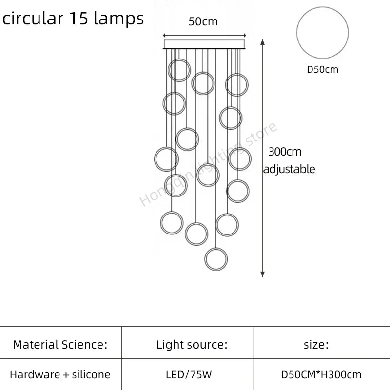 Modern Chandelier Luxury Villa Staircase Lighting by Afralia™