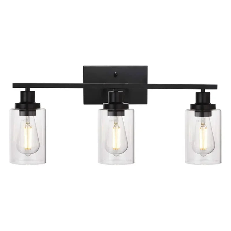 Vintage Industrial Wall Sconce Light with Clear Glass Shade for Living Room & Kitchen