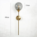 Gold Glass Ball Wall Lamp for Living Room Decor