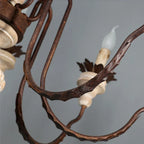 Retro Craft Solid Wood Heads Chandelier for Living Room Farmhouse Church Villa