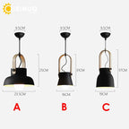 Nordic Wooden Pendant Light E27 Hanging Lamp for Interior Bedroom Kitchen Dining