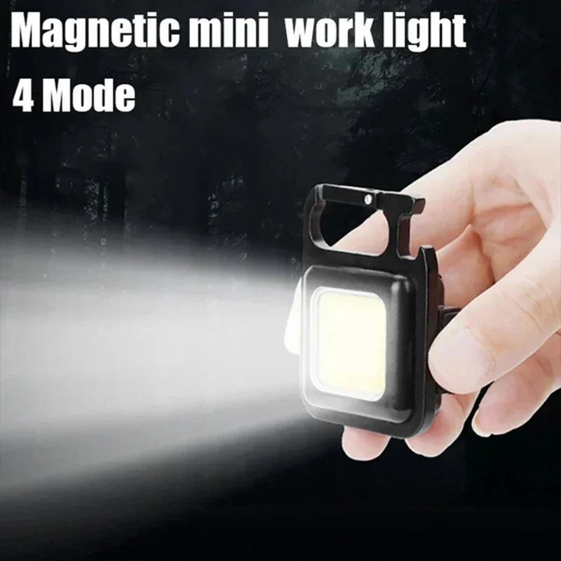 Mini LED Keychain Light: USB Rechargeable Portable Multifunctional Camping Flashlight