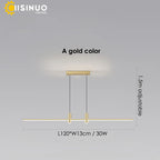 Adjustable LED Pendant Light in Black/Gold for Office Dining Living Room
