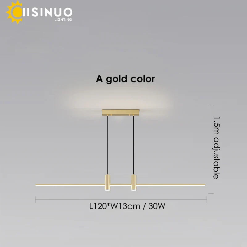 Adjustable LED Pendant Light in Black/Gold for Office Dining Living Room