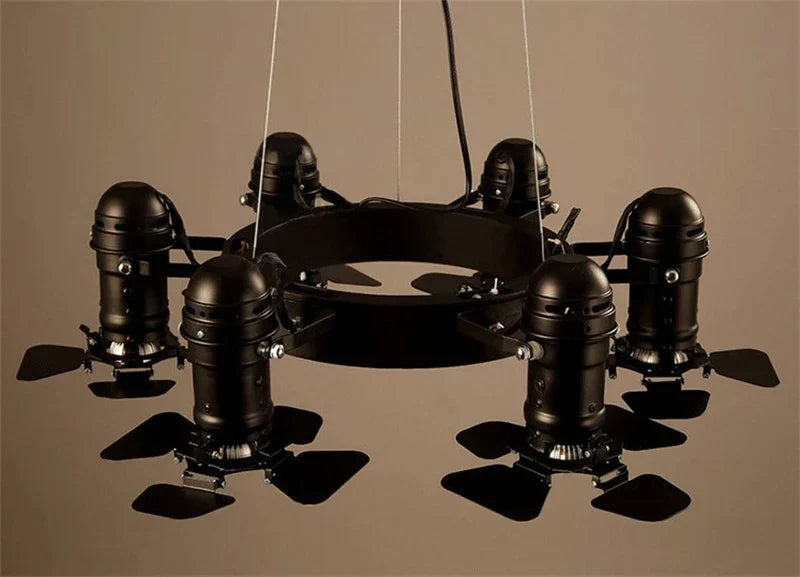 Vintage Iron Industrial Chandelier for Restaurant Bar Coffee Shop