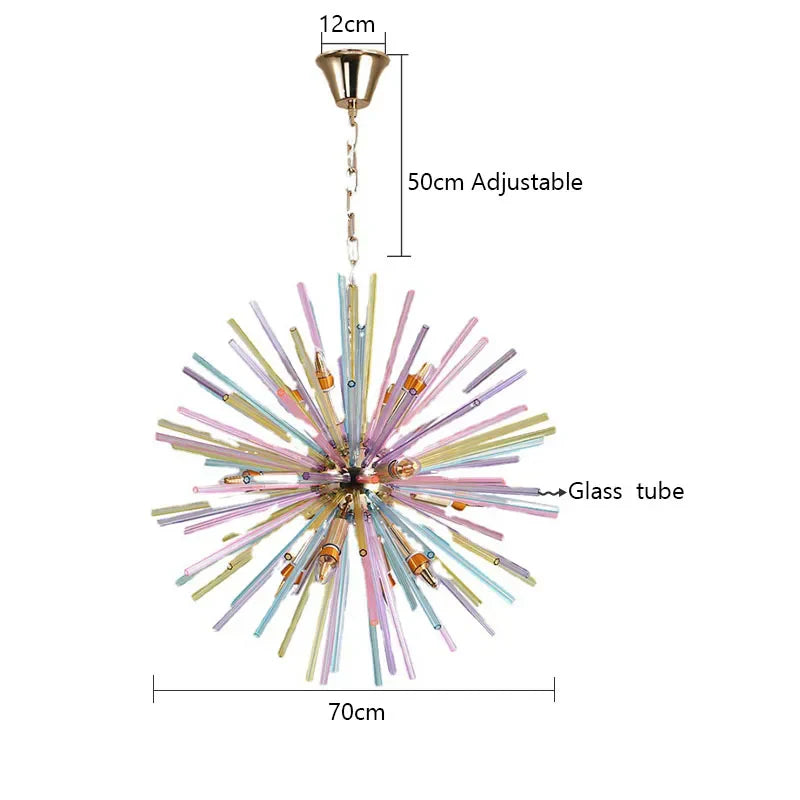 Dandelion Chandelier Glass Hanging Lighting for Kids Room, Bedroom, Dining Room