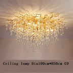 LED Crystal Chandelier: Elegant Living Room Pendant Light Fixture