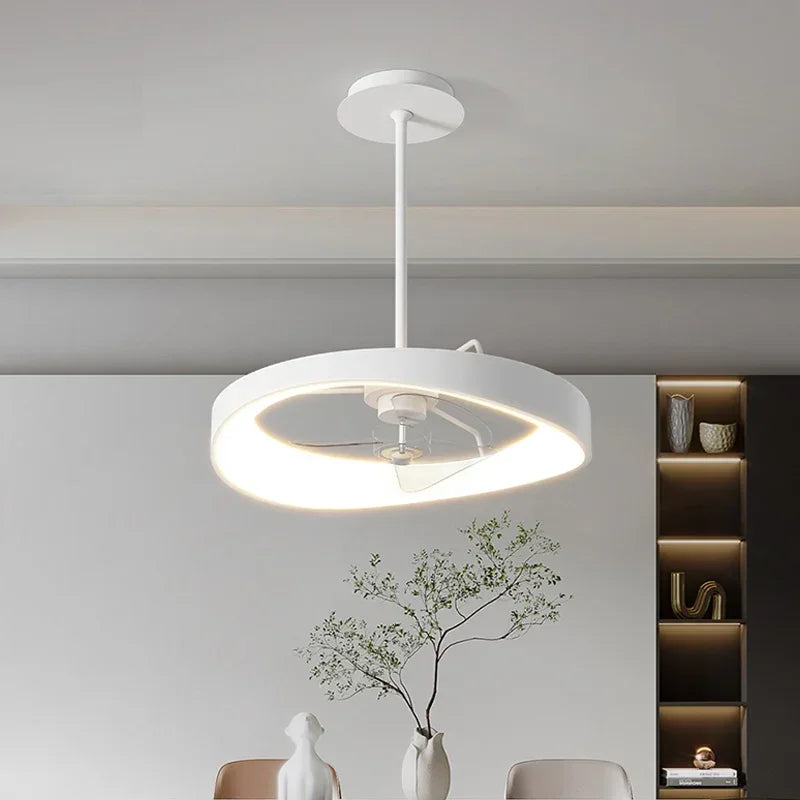Nordic Style Bedroom LED Ceiling Fan Light White Modern Luminarias Pendant Fixtures