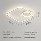 Square LED Ceiling Lamp Dimmable for Bedroom Living Room Modern Home Decor Fixtures