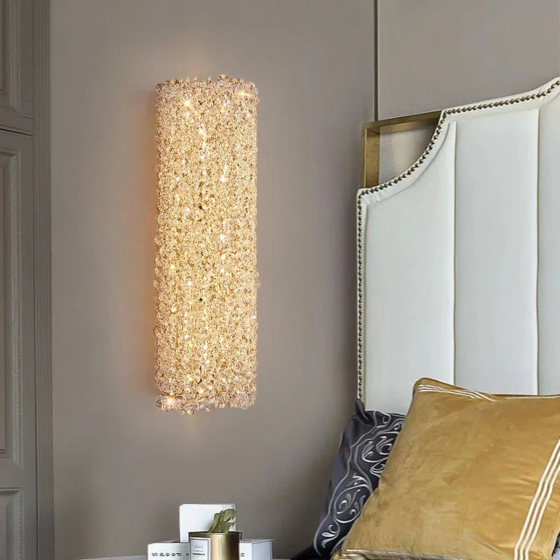 Crystal Wall Lamp: Modern Minimalist Master Bedroom Lighting