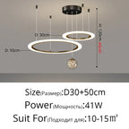 Circle Ring Pendant Light Chandelier Modern Living Room Bedroom Lamps Ceiling Luminaire