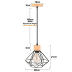 Vintage Industrial Wood Pendant Light Chandelier for Kitchen Island Living Room