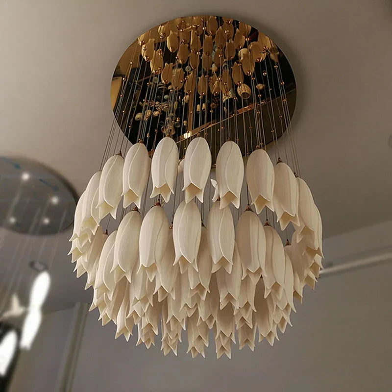 Nordic Tulip Chandelier: Multi-heads Pendant Lamp for Villa, Hotel, Restaurant, Bedroom