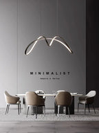 Modern Copper LED Chandelier for Dining Room and Bedroom Lighting