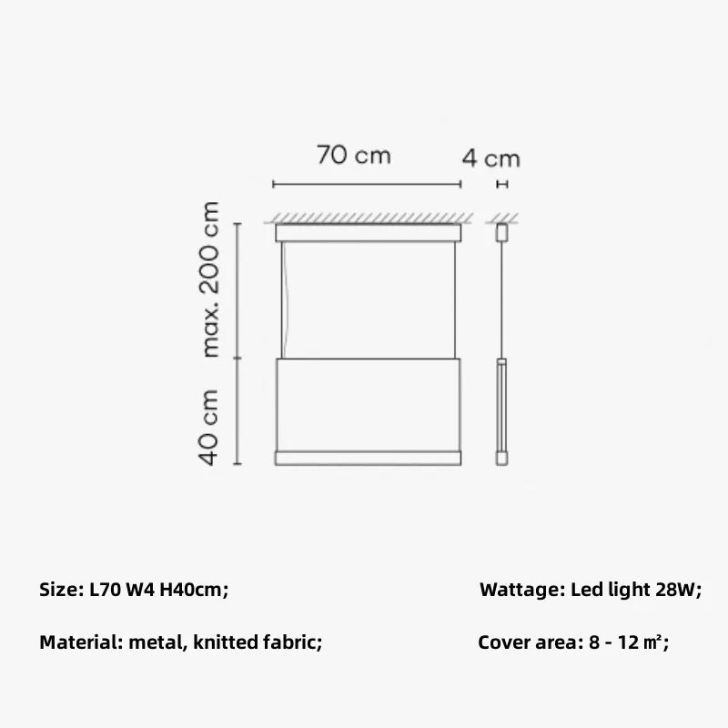 Modern Minimalism Dining Room Fabric Pendant Light