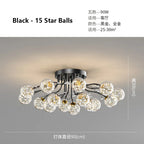 Glass Bubble Ball Crystal LED Ceiling Light - Black Gold Aesthetic Décor