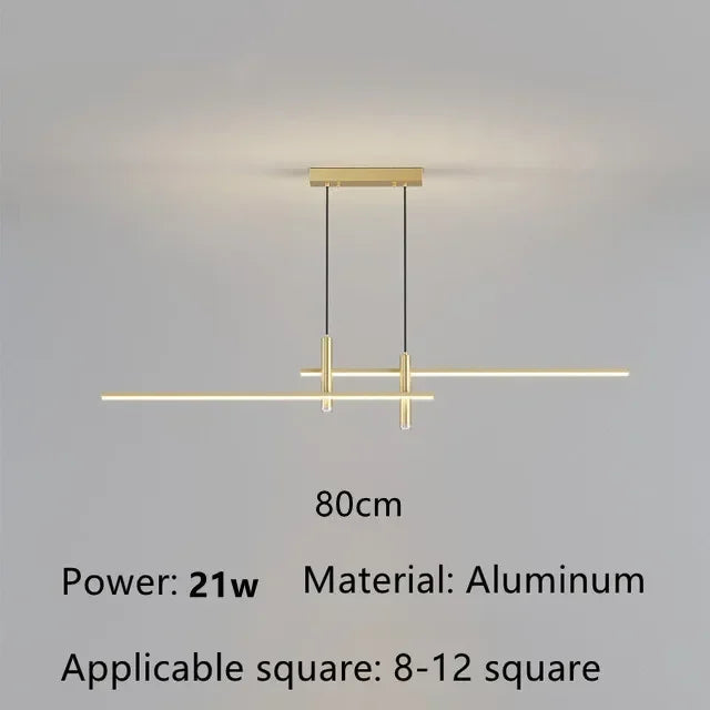 Minimalist LED Pendant Light in Black Gold for Dining Room Chandelier Home Lighting