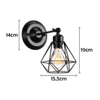 Vintage Iron Wall Sconce Cage Guard Modern Loft Indoor Lighting