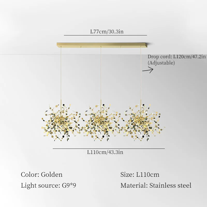 Stainless Steel Hanging Lamps for Ceiling Bar Pendant Lights Restaurant Luxury Chandelier