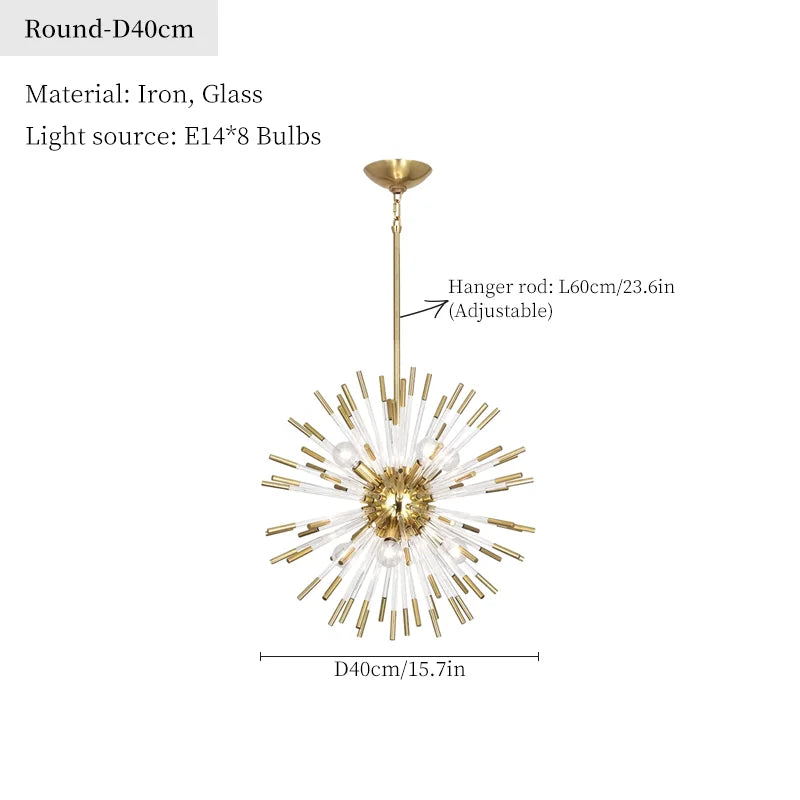 Dandelion Golden Ball Chandelier - Nordic Postmodern Bedroom Dining Room Decor