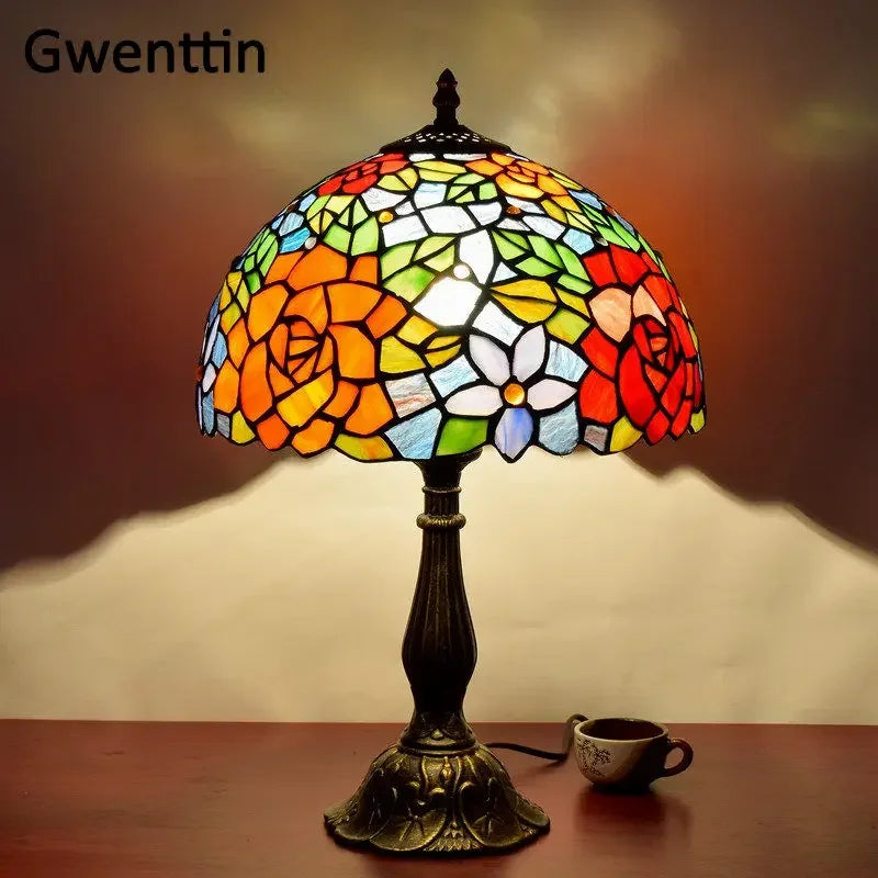 Tiffany Style Stained Glass Led Table Lamp