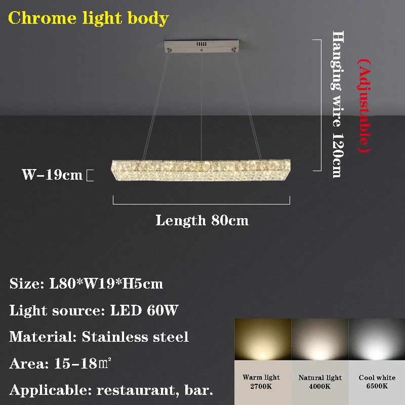 Modern Crystal LED Chandelier for Living and Dining Room Decor