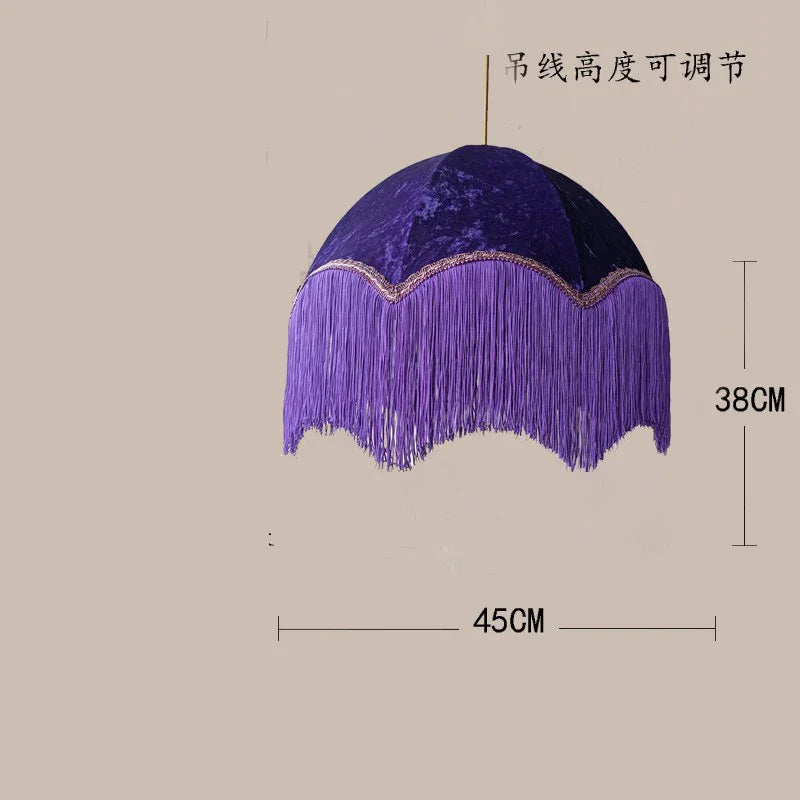 BeauVamp Tassel Pendant Light: French Vintage Boho Lampshade for Living Room, Bedroom, Dining Room