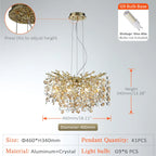 Sun Crystal Chandelier for Elegant Living Room & Lobby Lighting