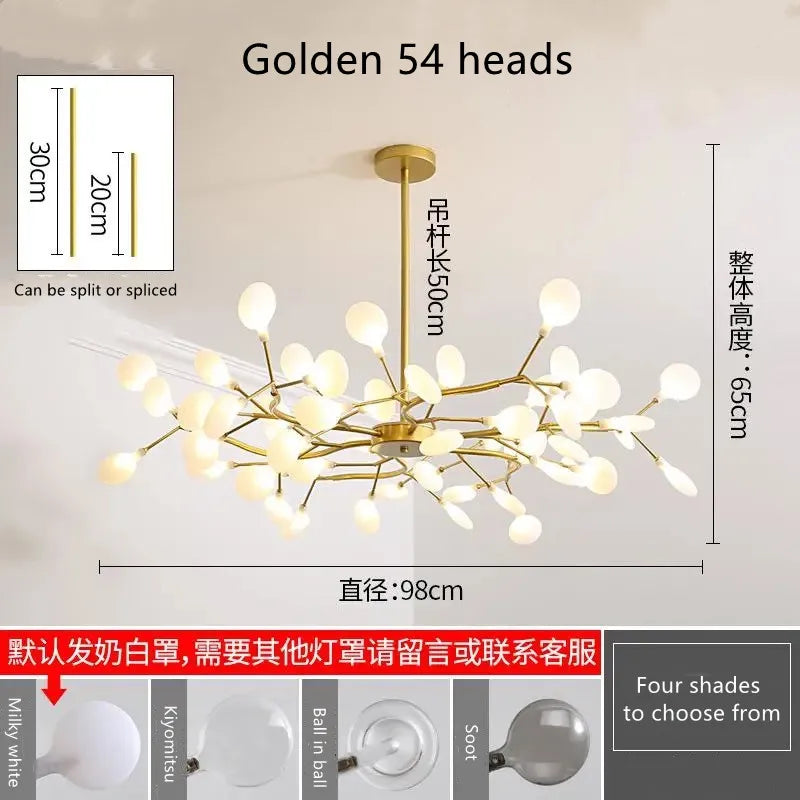 Firefly LED Chandelier: Modern Luxurious Pendant Lamp for Home Decor Lighting