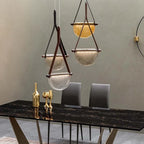 Modern Gray Amber Clear Glass Pendant Lamp for Bedroom Living Room