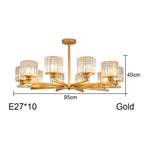 Round Black Chandelier Geometric LED Indoor Hanging Lighting For Modern Minimalist Living Room